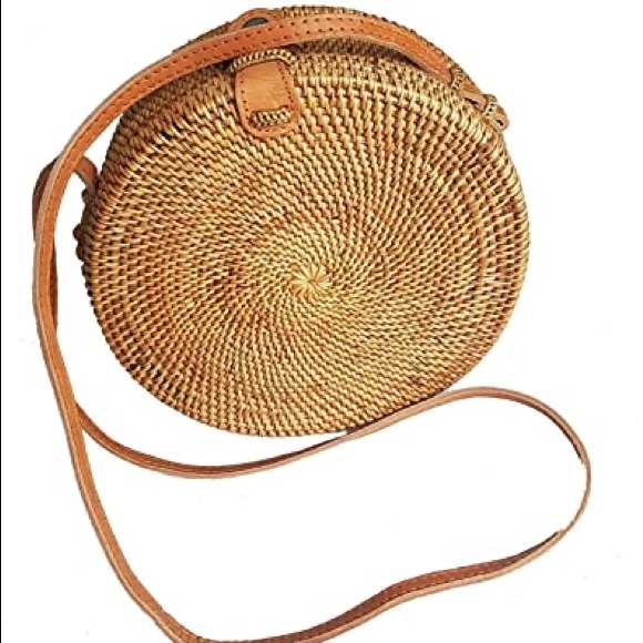 Handbags - Round Rattan Hand Woven Purse - Straw Bag - New